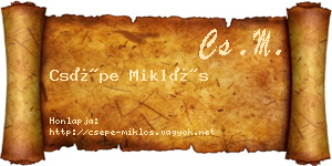 Csépe Miklós névjegykártya